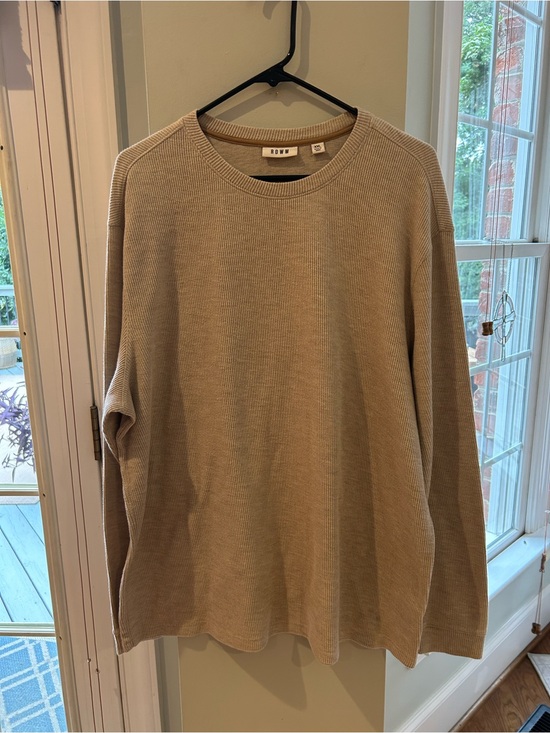 ROWM Other - Casual Crewneck Ribbed Soft Long Sleeve Knit Shirt - Tan XXL